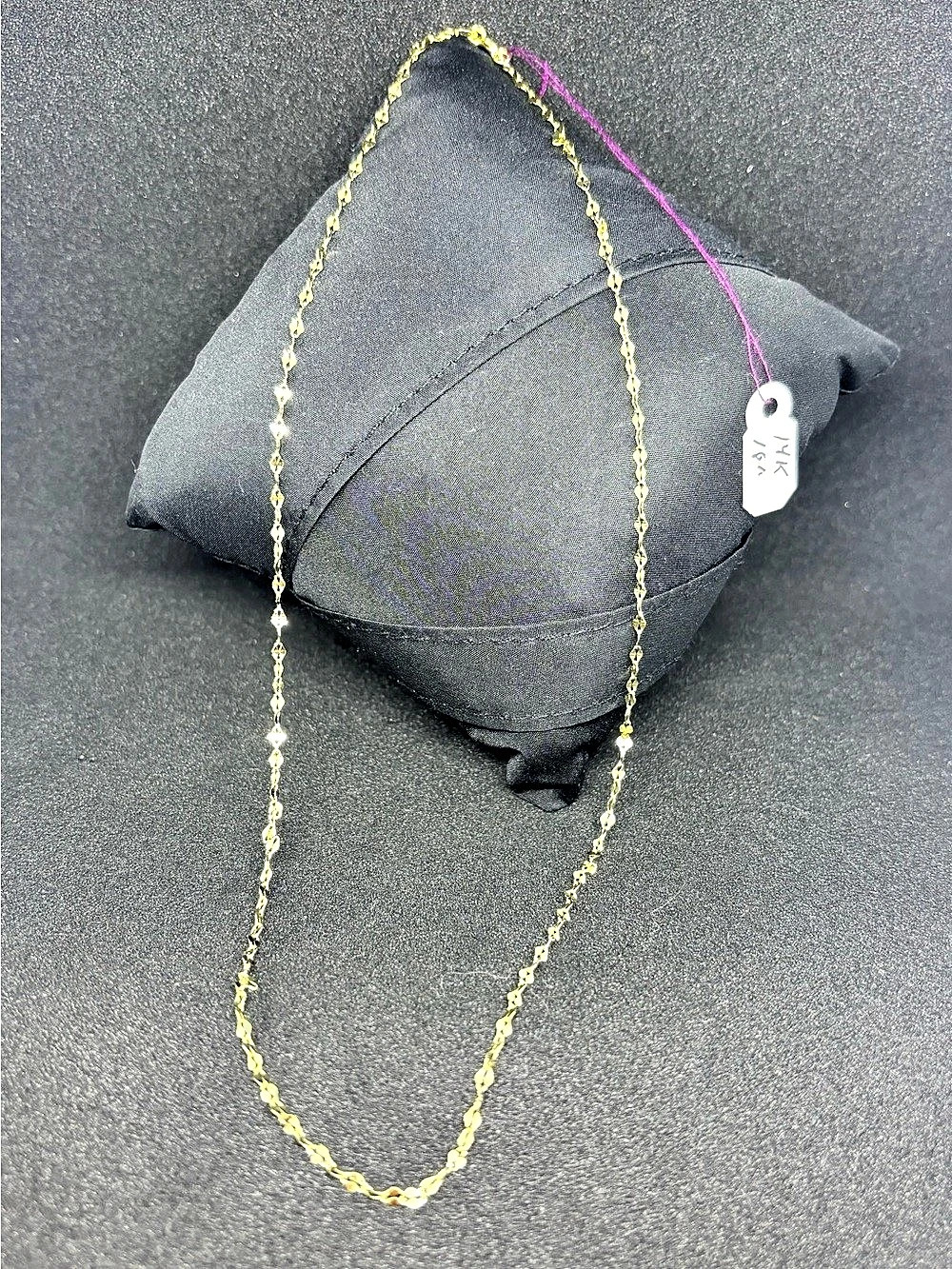 14K Yellow Gold 18” Italian Dapped Cable Chain Necklace